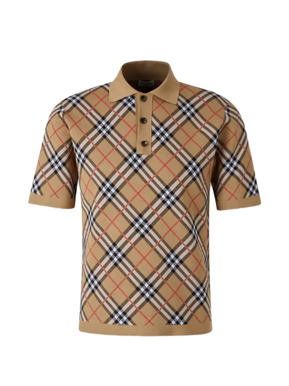 Burberry check-pattern polo shirt - Toni neutri