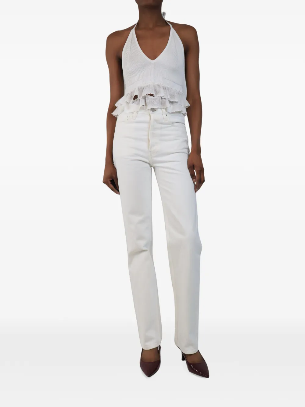 TOTEME cotton straight-leg jeans - White
