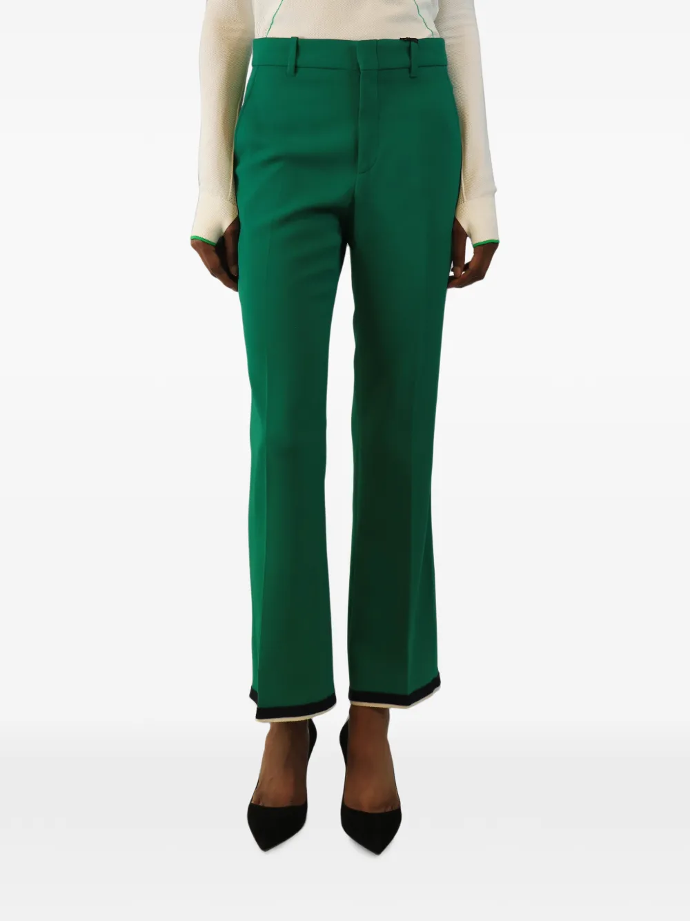 Gucci Pre-Owned Pantaloni dritti a vita alta - Verde