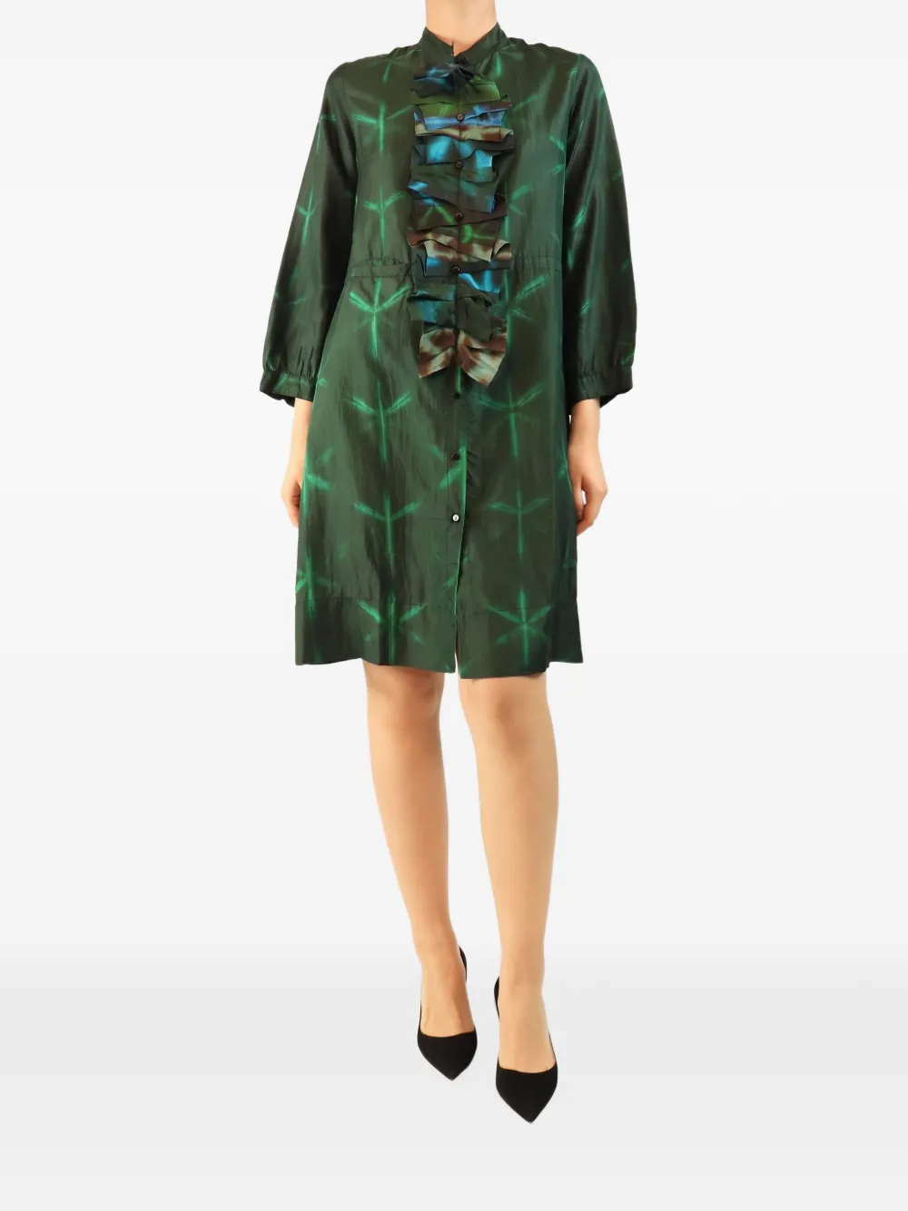 Dosa robe-tunique en soie à volants - Vert Dosa robe-tunique en soie à volants - Vert