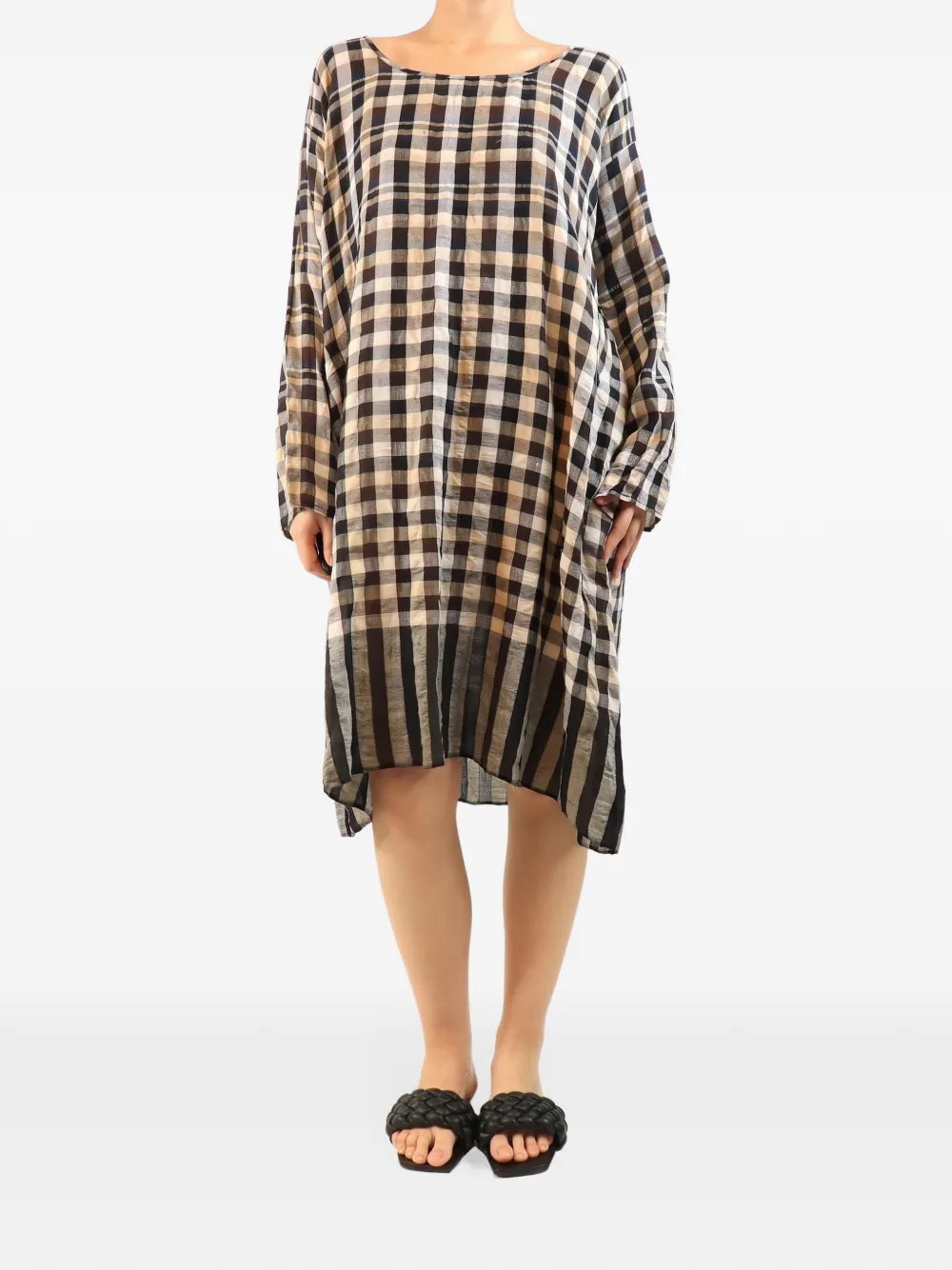 Dosa robe mi-longue à carreaux - Bleu Dosa robe mi-longue à carreaux - Bleu