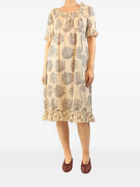 Dosa ruffle-trim printed midi dress