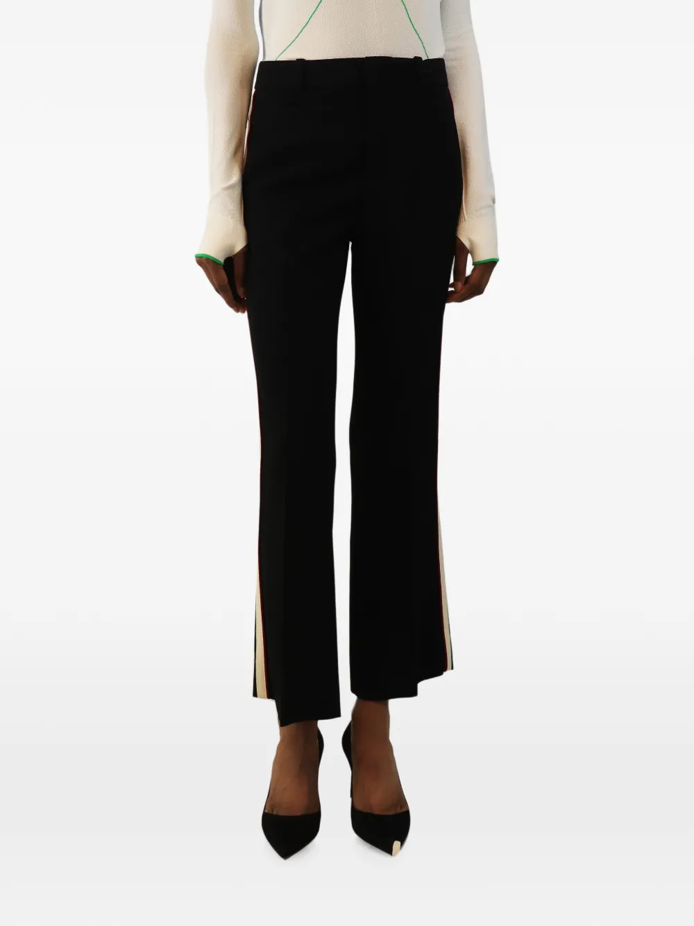 Gucci Pre-Owned Pantaloni dritti con righe laterali - Nero
