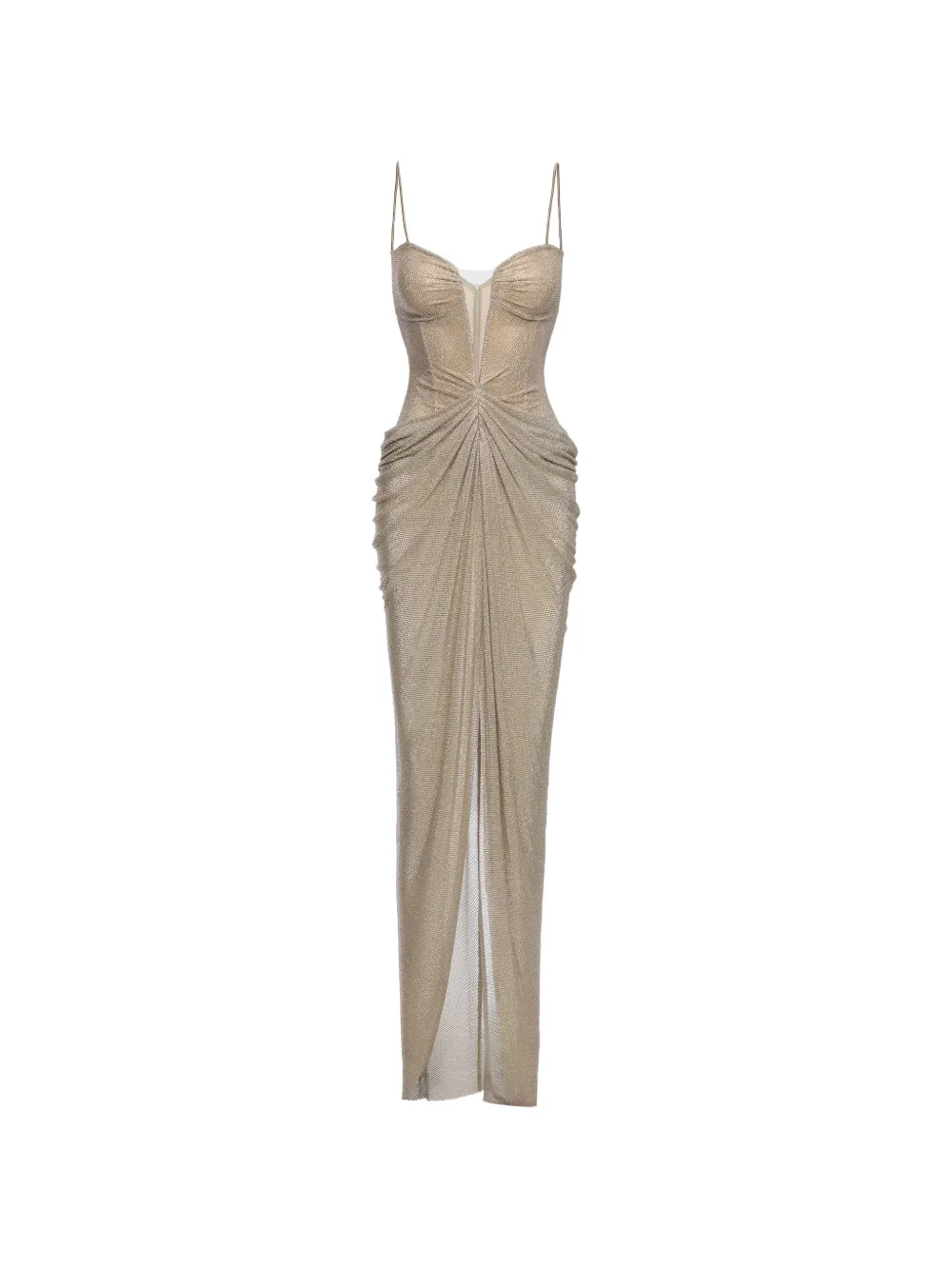 NISSA crystal-embellished tulle maxi dress - Oro