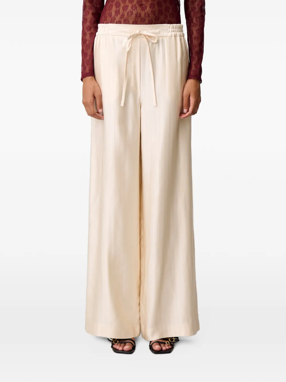 Claudie Pierlot striped drawstring palazzo pants