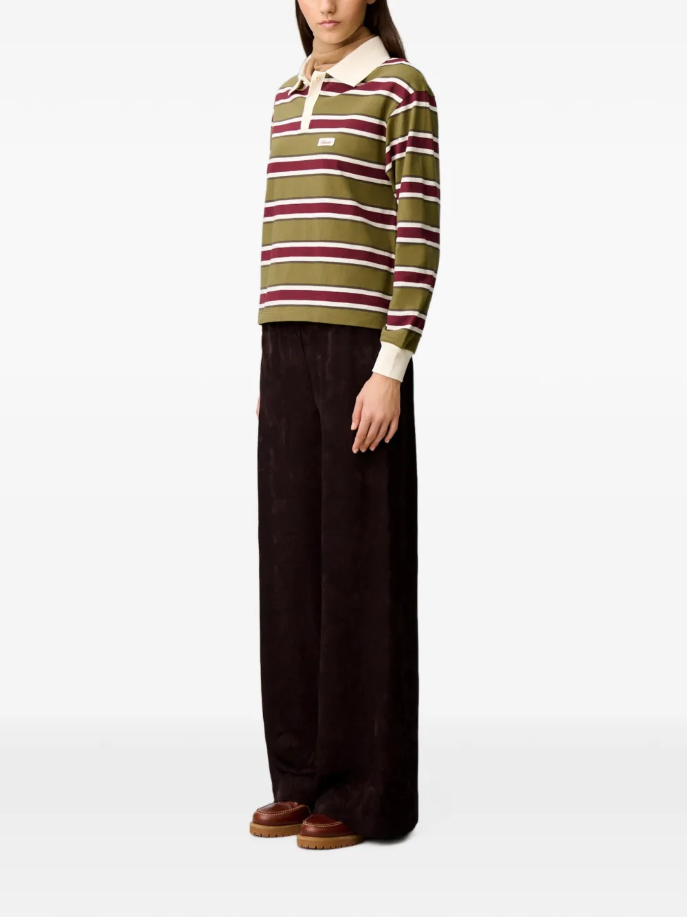 Claudie Pierlot Broek met bloemen-jacquard Bruin