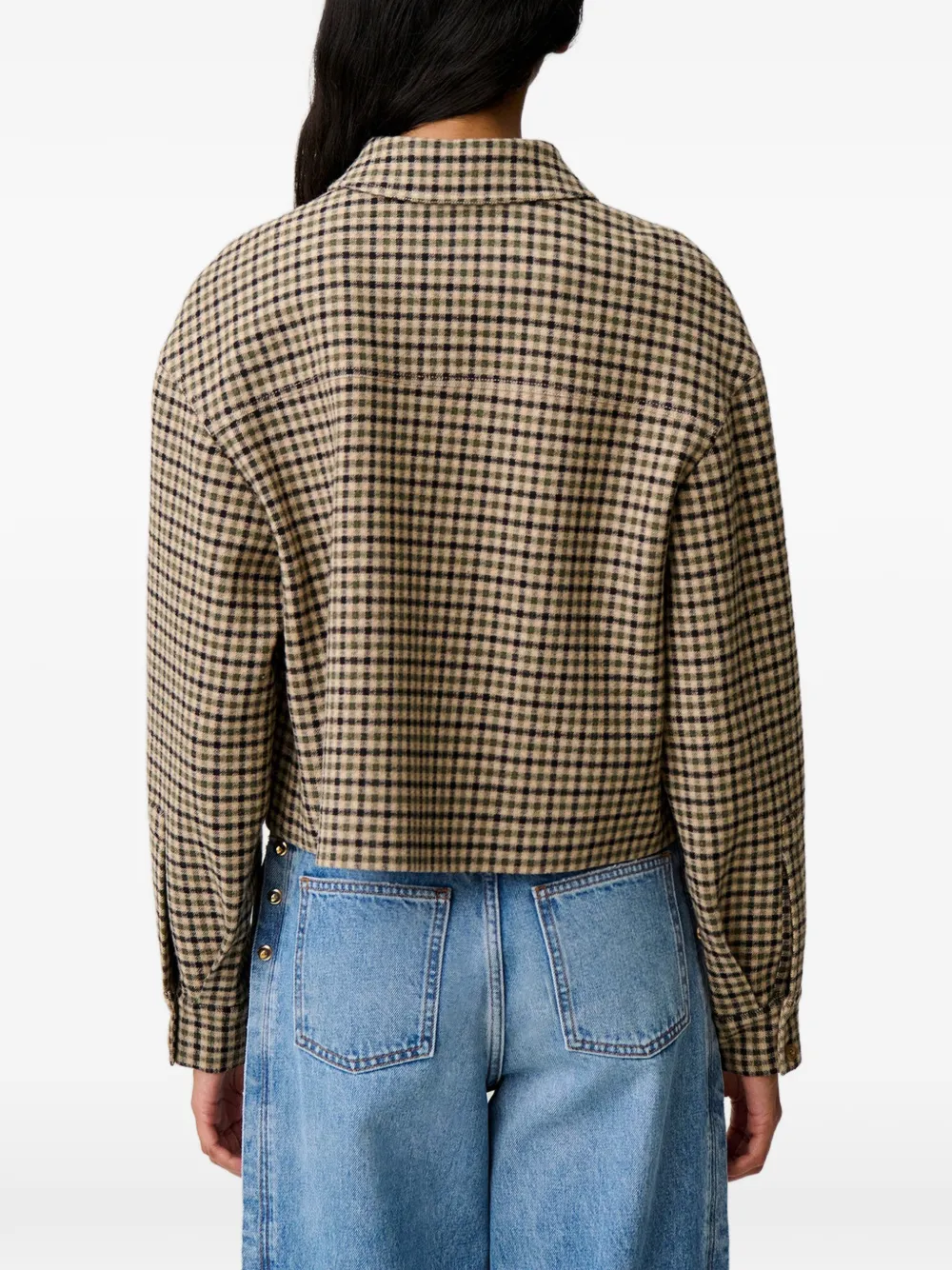 Claudie Pierlot Geruit jack van wolblend Beige