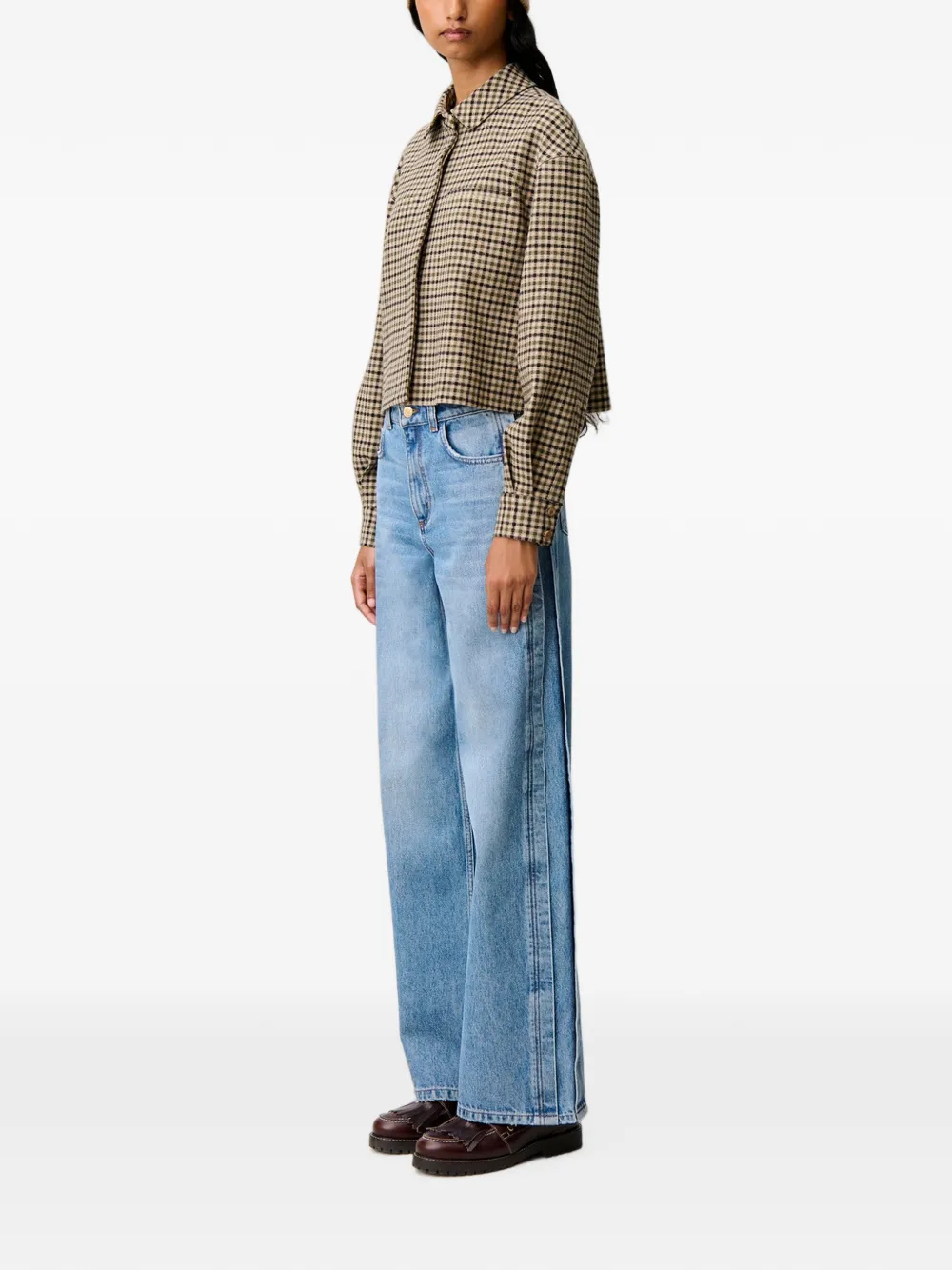 Claudie Pierlot Geruit jack van wolblend Beige