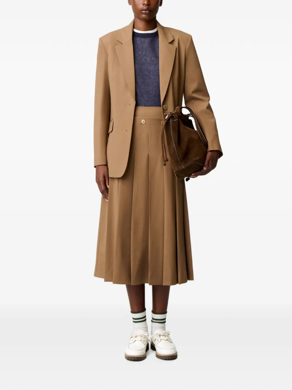 Claudie Pierlot Midi-plooirok Bruin