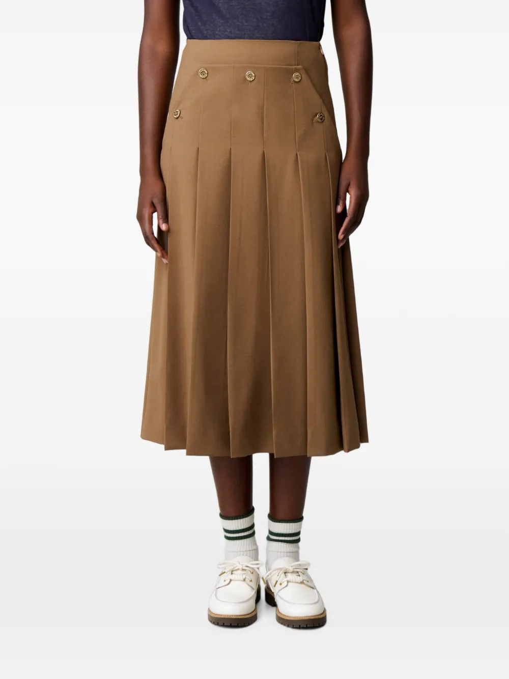 Claudie Pierlot Midi-plooirok Bruin