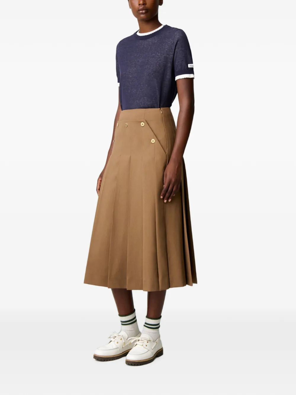 Claudie Pierlot Midi-plooirok Bruin