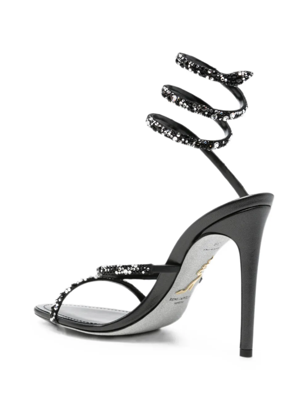René Caovilla Cleo crystal-embellished sandals Zwart
