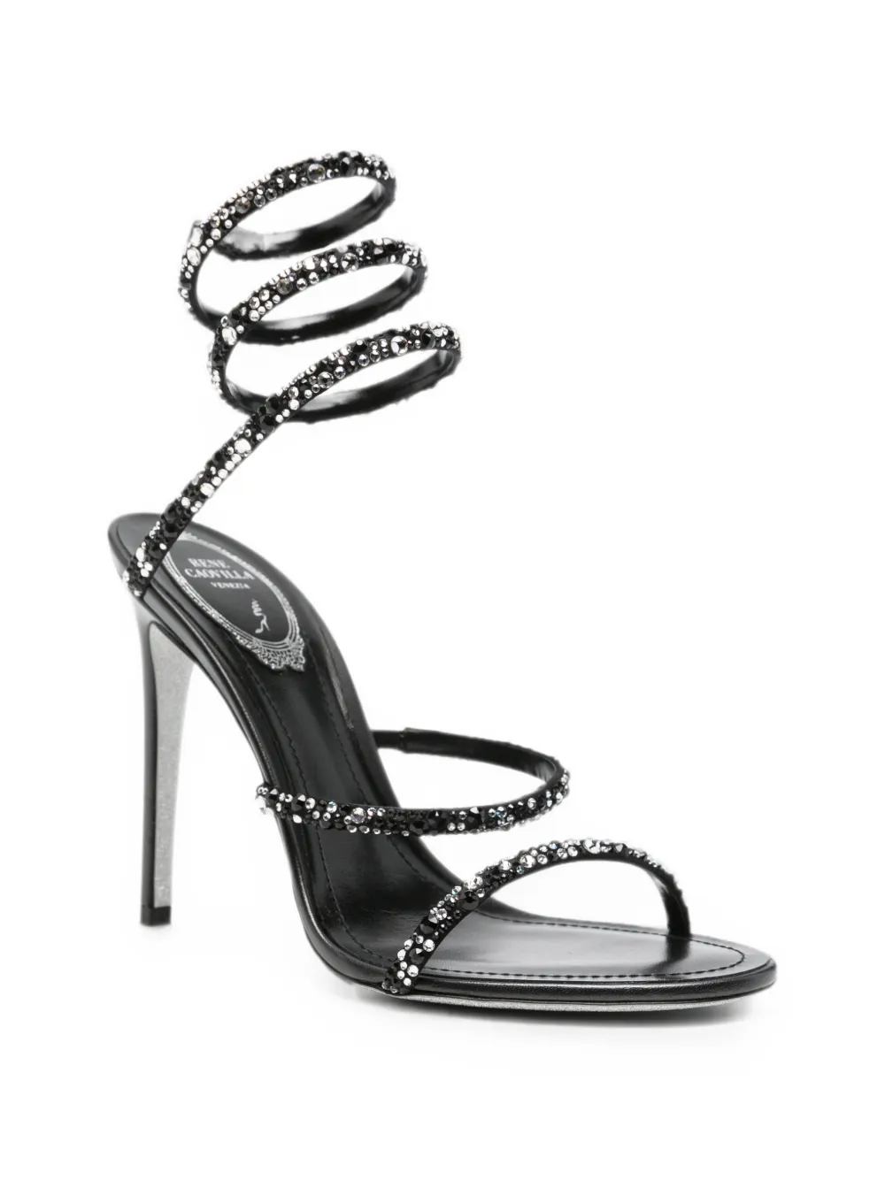 René Caovilla Cleo crystal-embellished sandals Zwart