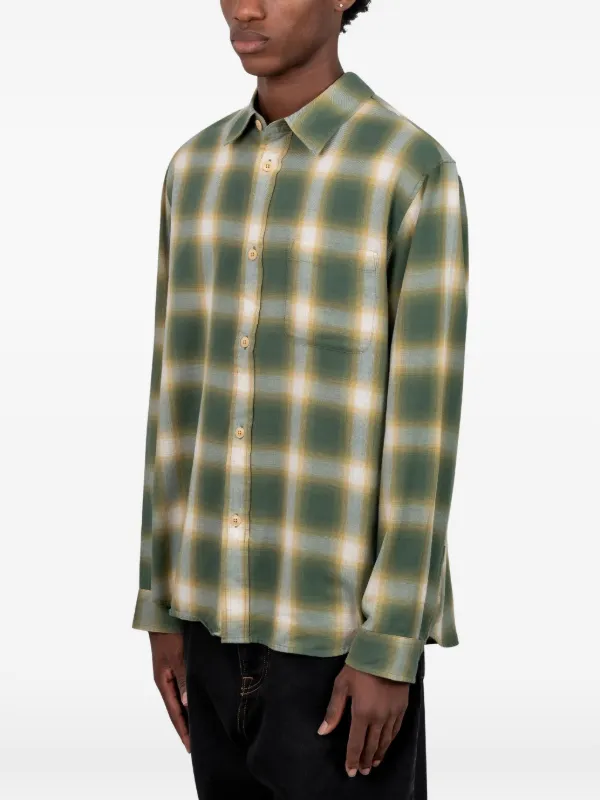 stussy green dress Stüssy Baech check-pattern Shirt | RED/GOLD
