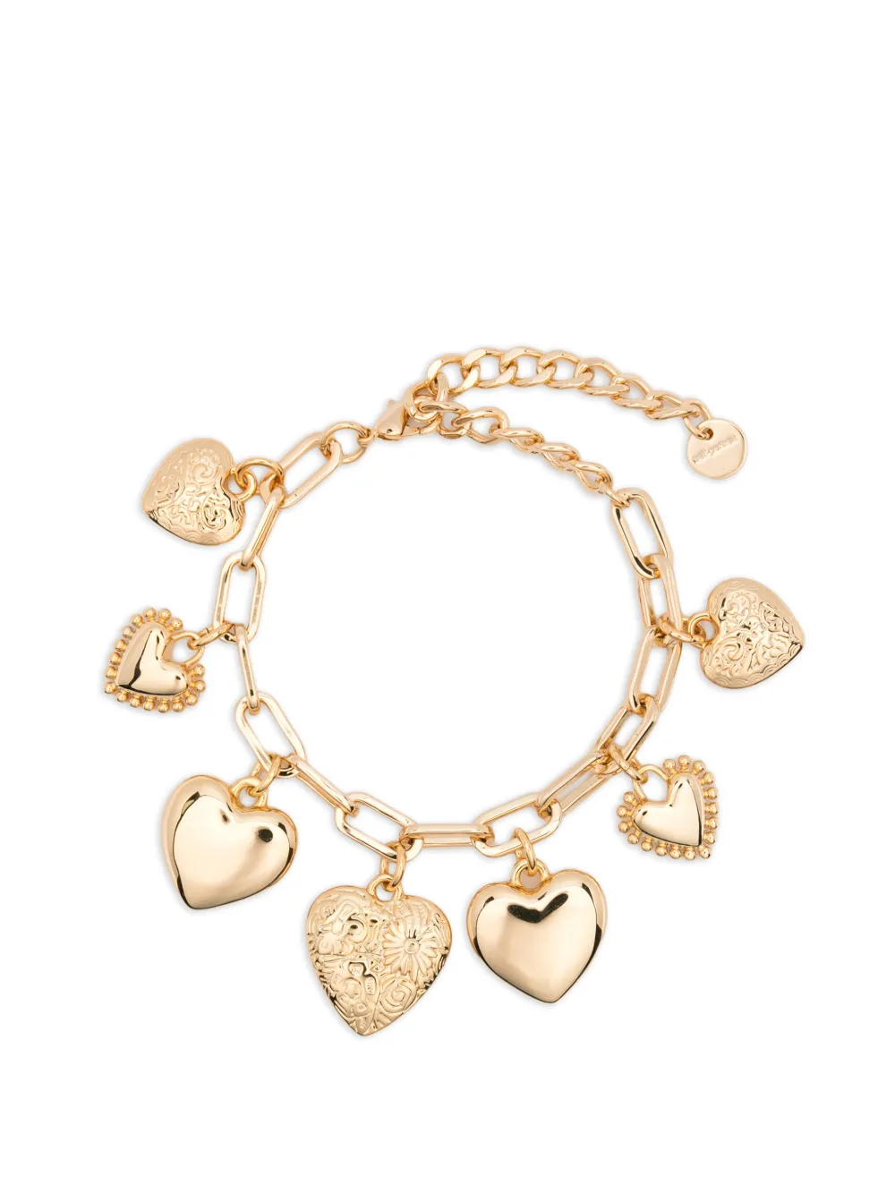 Self-Portrait heart charm bracelet - Oro