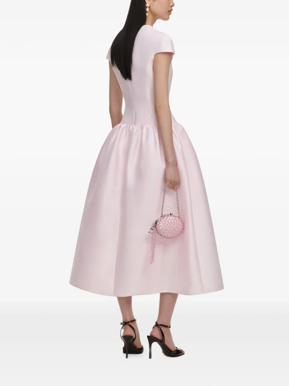 Self-Portrait Taffeta midi-jurk met knopen Roze
