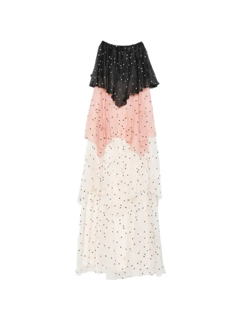 Aje vestido de fiesta Songstress con motivo de lunares y volantes