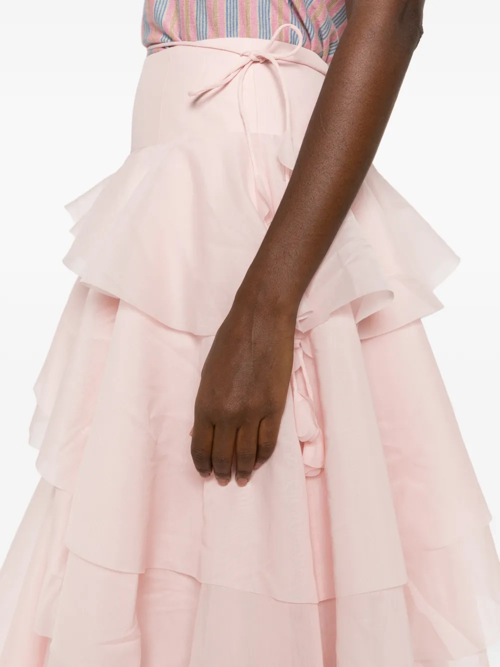 Aje Villa maxi-rok met ruches Roze