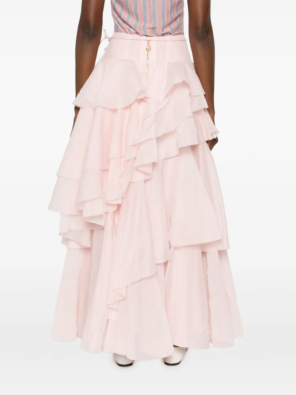 Aje Villa maxi-rok met ruches Roze