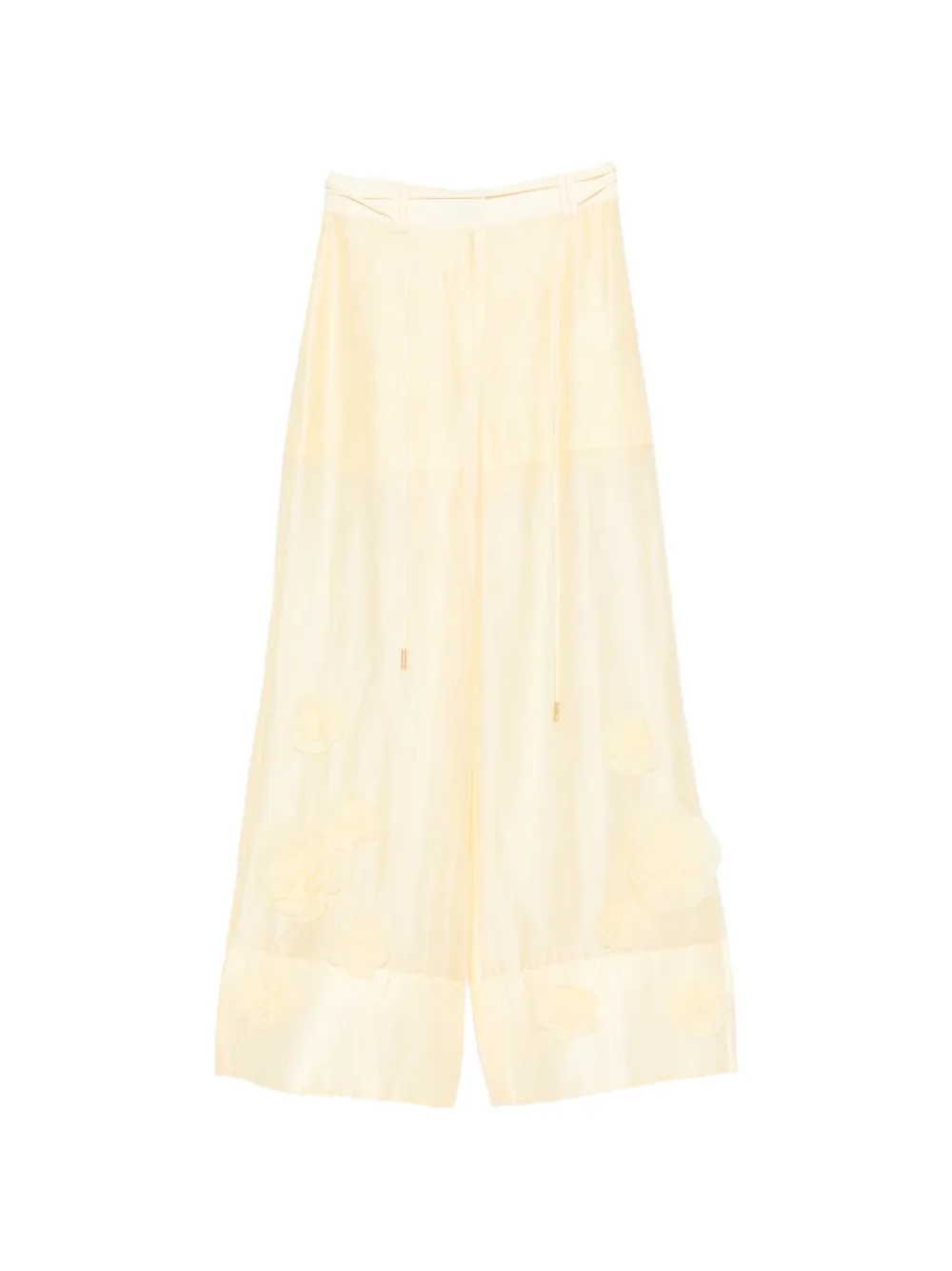 Aje Cloudscape floral-appliqué palazzo pants