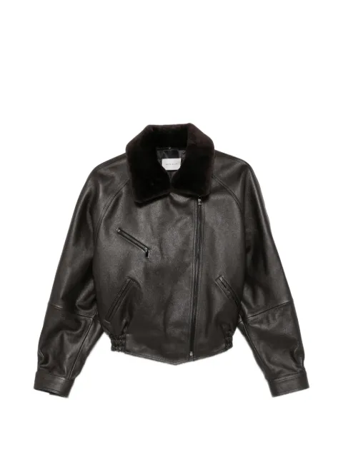 Magda Butrym shearling-collar leather jacket