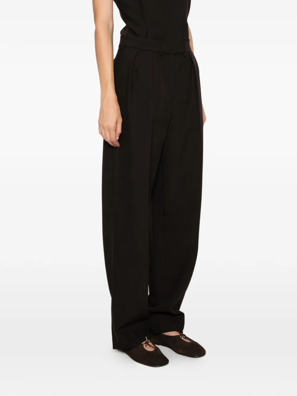 Magda Butrym Geplooide pantalon Bruin