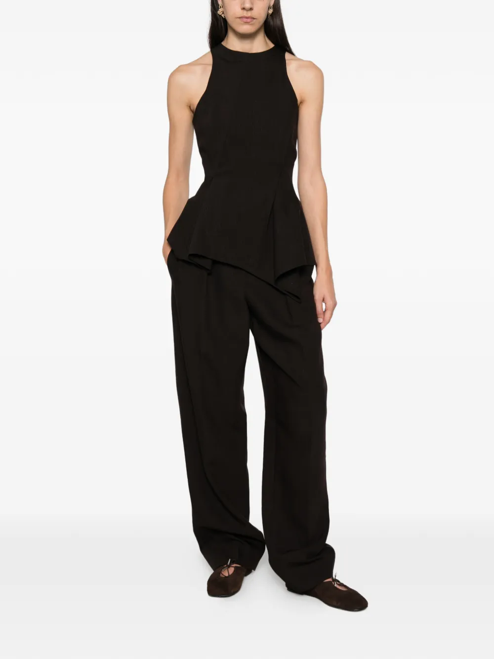 Magda Butrym Geplooide pantalon Bruin