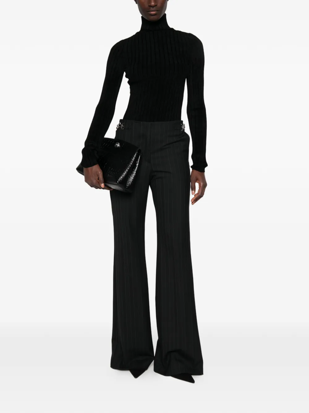 Sportmax Broek met wijde pijpen Zwart