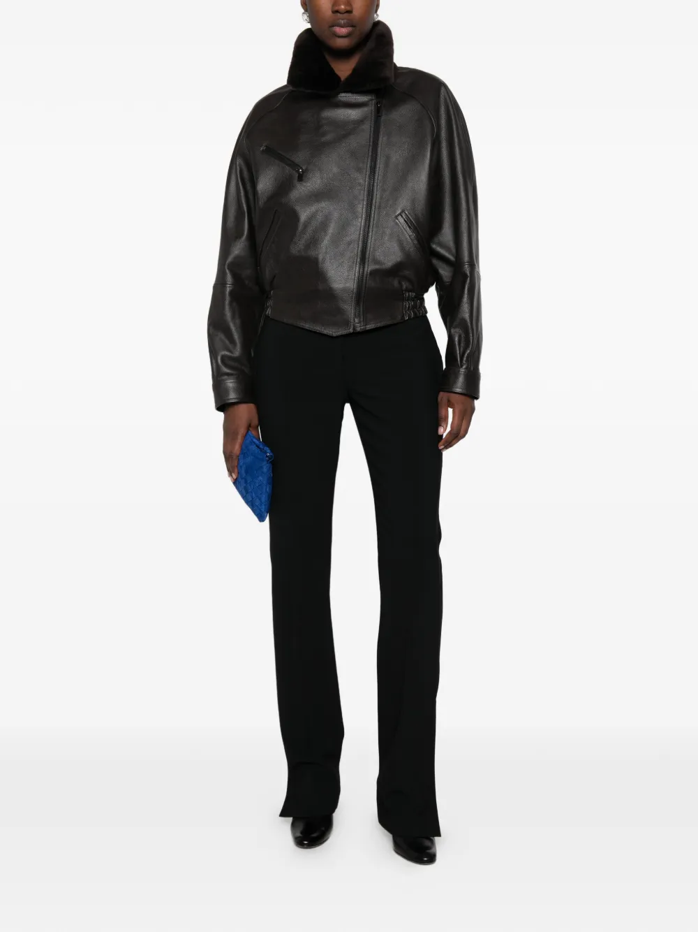 Sportmax high-waisted slit-hem trousers Zwart