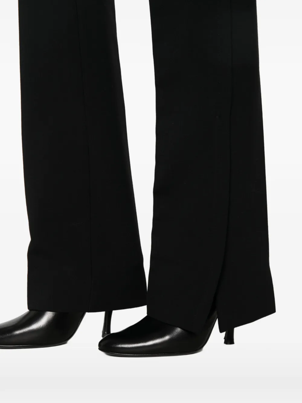 Sportmax high-waisted slit-hem trousers Zwart