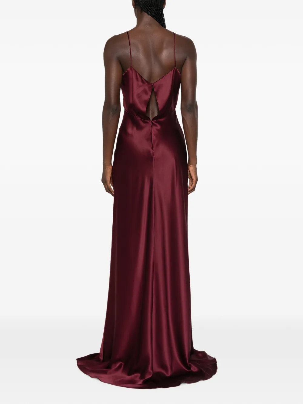 Max Mara Maxi-jurk met spaghettibandjes en satijnen afwerking Rood