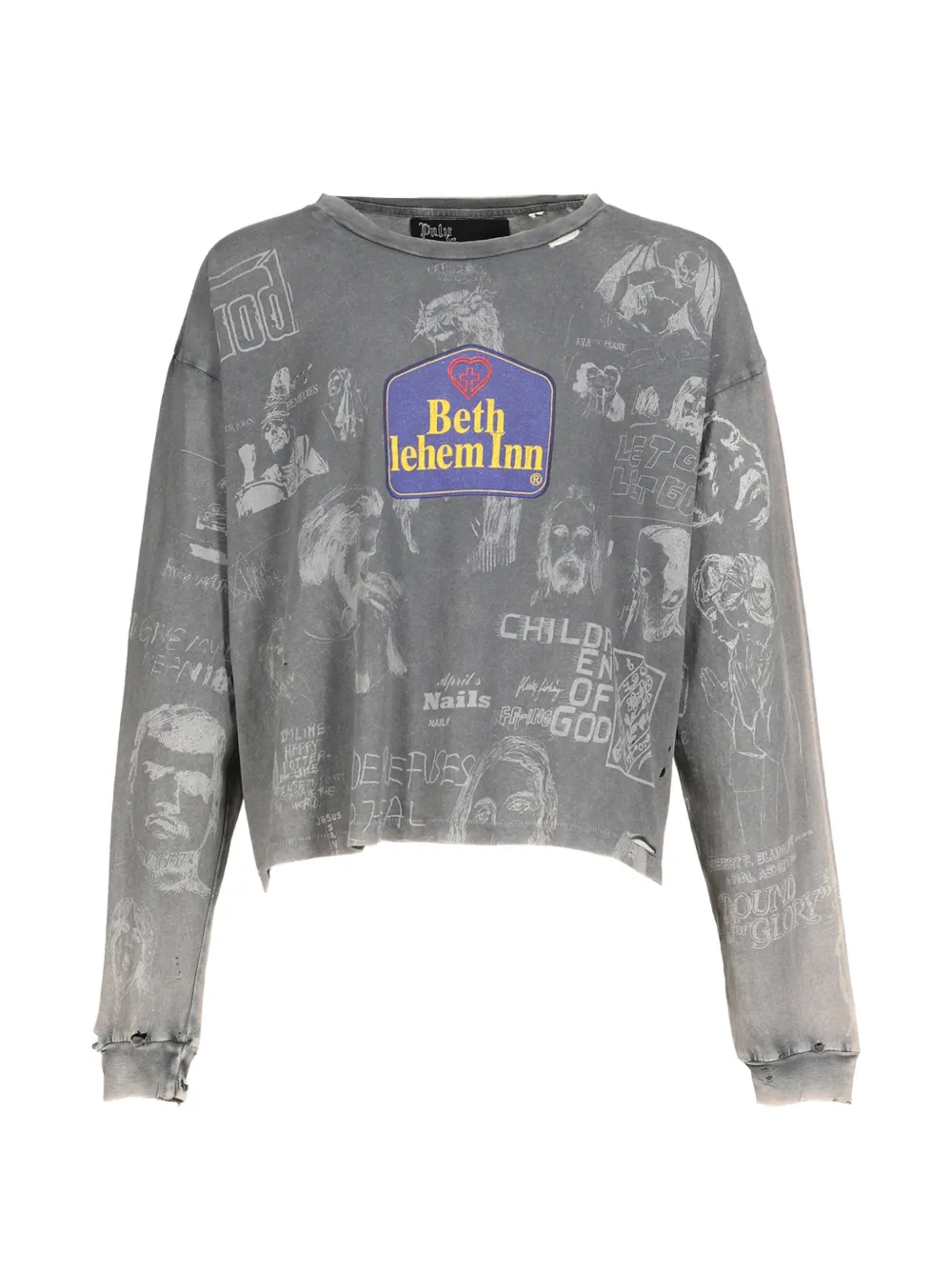 Paly Bethlehem Graphic-print Distressed T-shirt In Gray