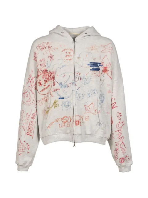 Paly Joshua Tree scribble-print zip-up hoodie