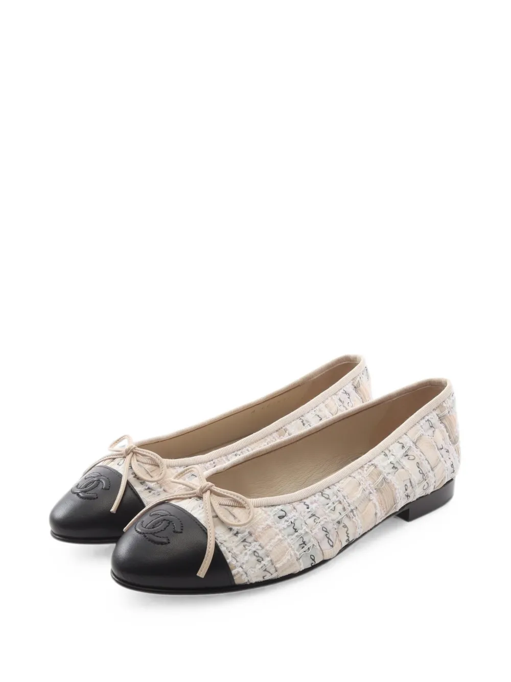 CHANEL Pre-Owned 1986-1988 CC mark ballet flats - Nude