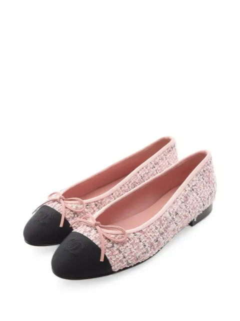 CHANEL Pre-Owned 1986-1988 tweed ballet flats