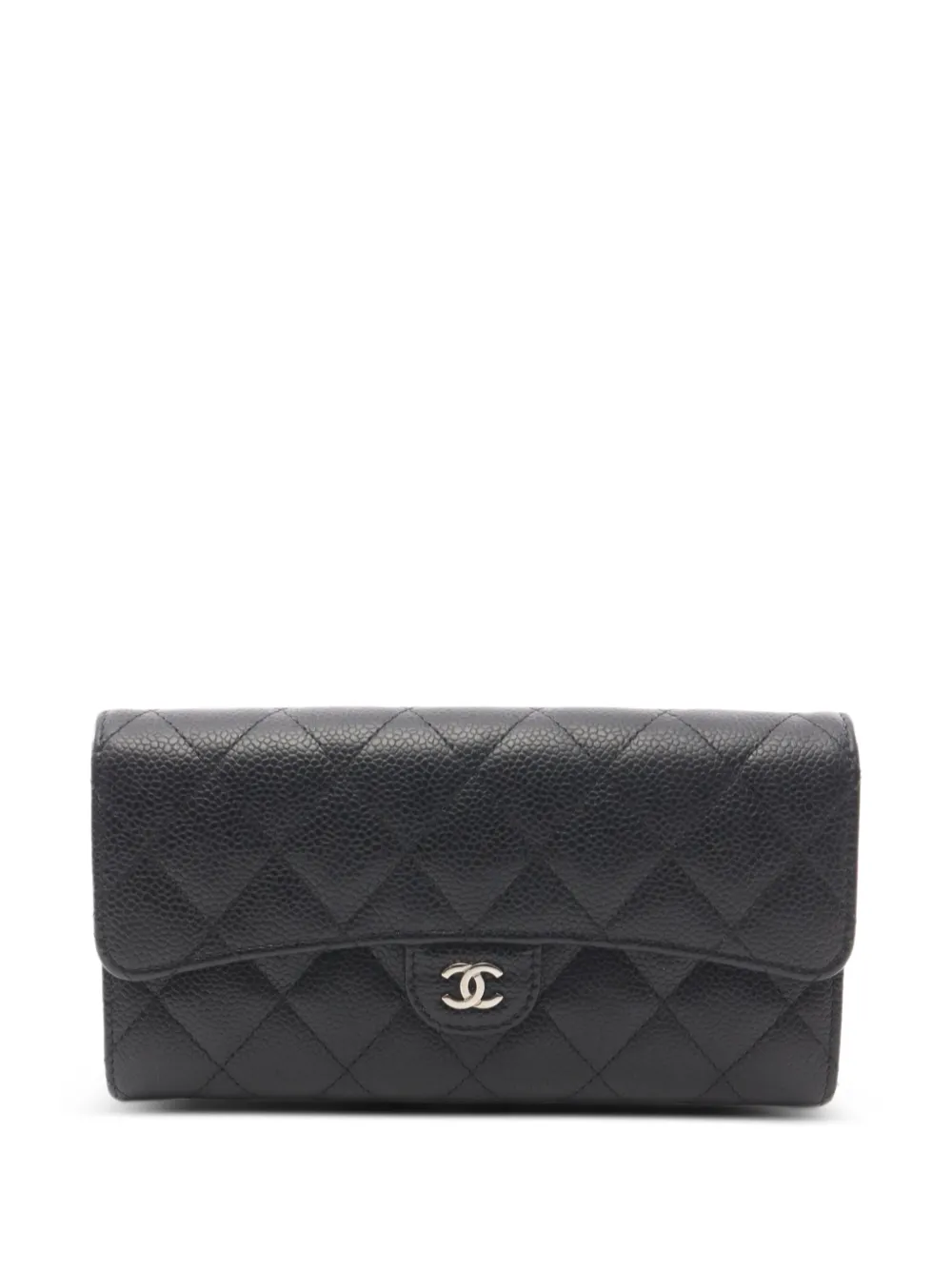 CHANEL Pre-Owned Portafoglio matelassé Caviar anni '18-'19 - Nero