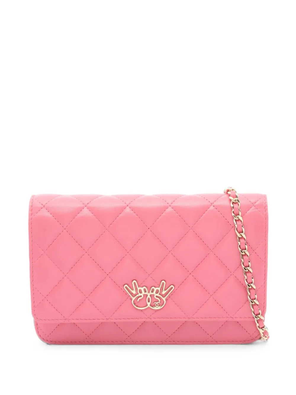 CHANEL Pre-Owned 2016-2017 matelassé Double Peace shoulder bag - Pink