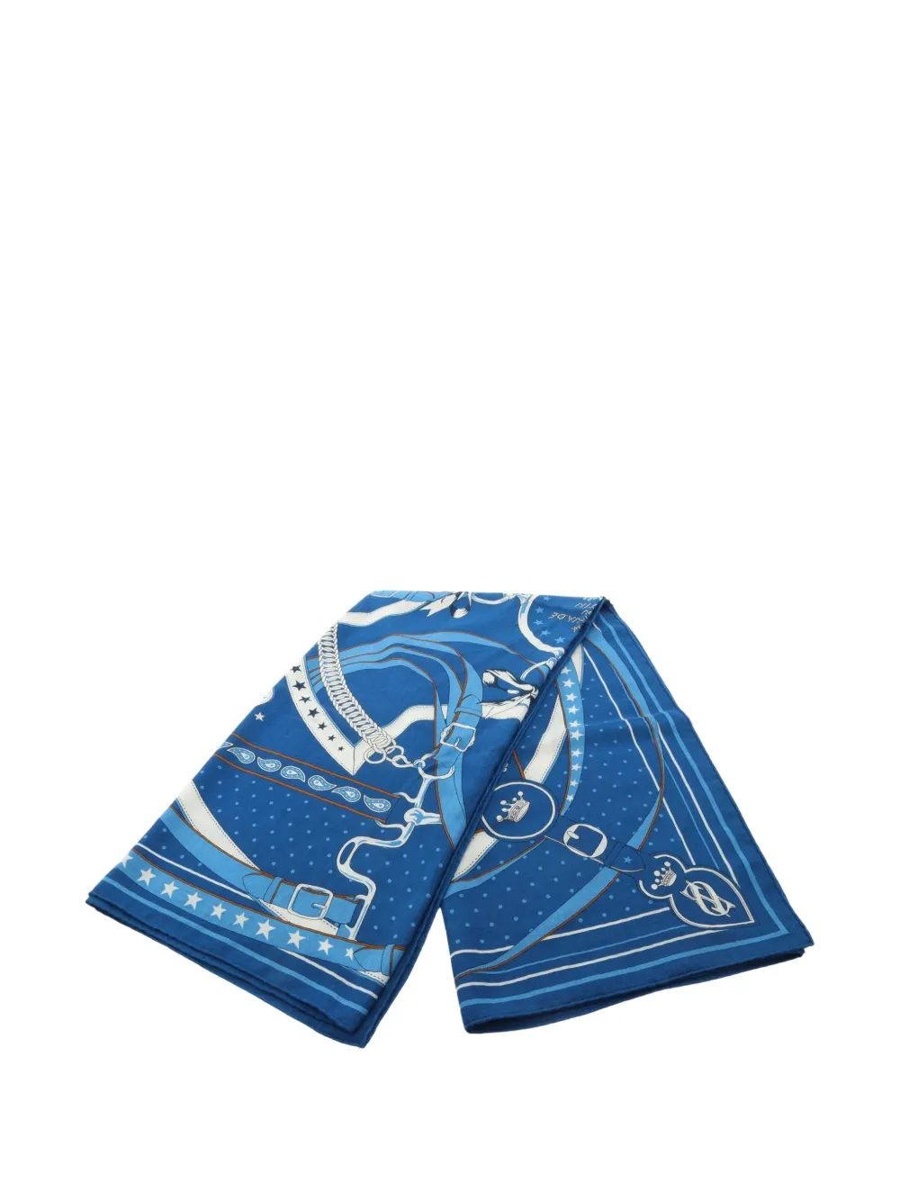 Hermès Pre-Owned 2010s La Promenade du Matin scarf - Blu