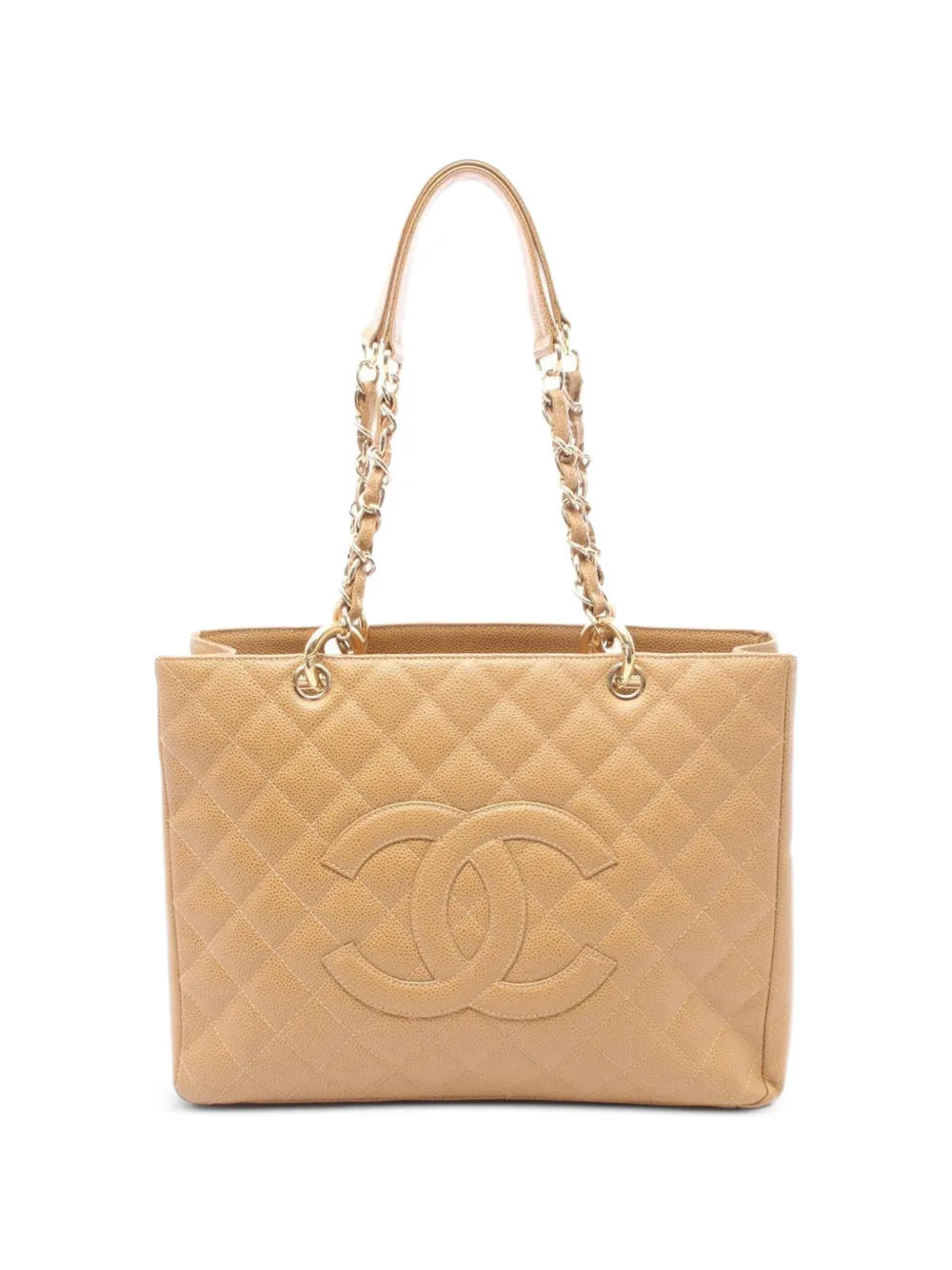 CHANEL Pre-Owned 2003-2004 matelassé Caviar GST tote bag - Toni neutri