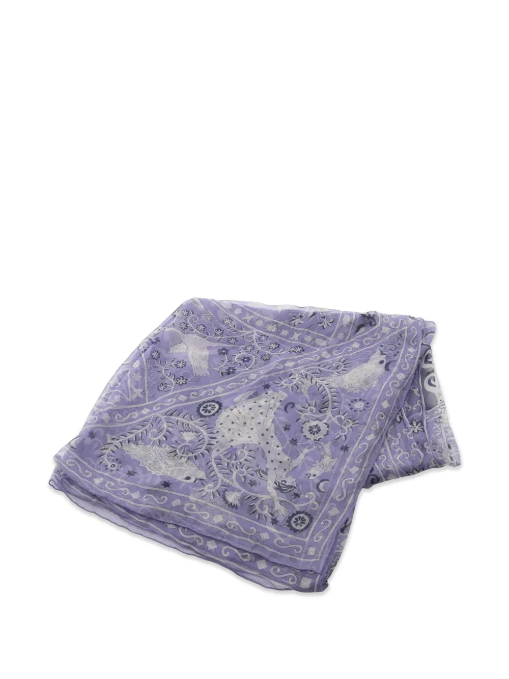 Hermès Pre-Owned 2000s Peuple du Vent scarf - Viola