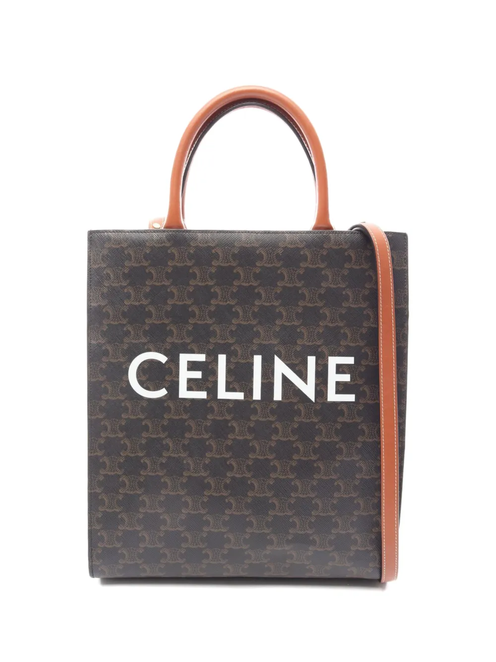 Celine Pre-Owned 2000s small Triomphe two-way handbag - Marrone