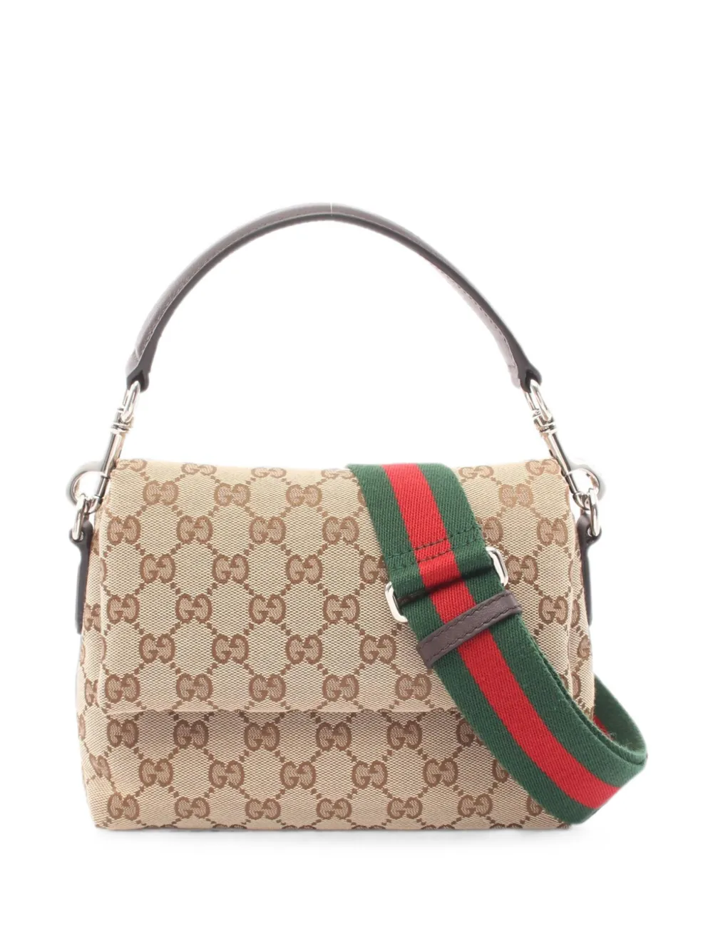 Gucci Pre-Owned GG Supreme Web-stripe handbag - Toni neutri