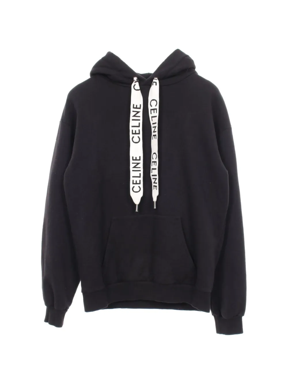 Celine Pre-Owned 2010s logo-print drawstring hoodie - Nero