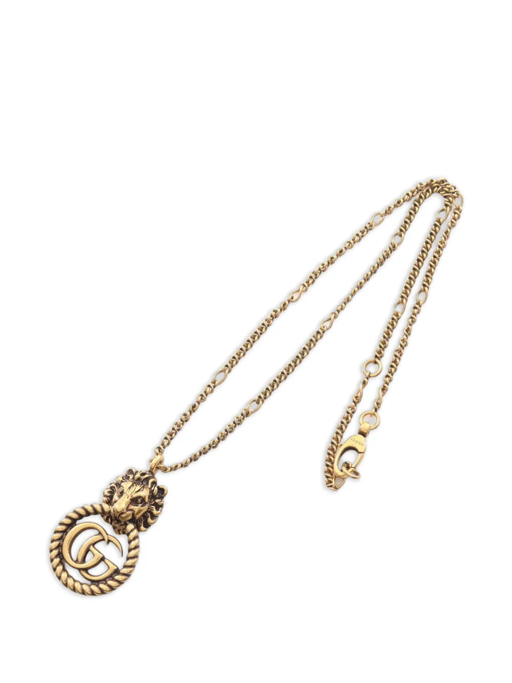 Gucci Pre-Owned 2010s Lion Head GG Marmont necklace - Gold