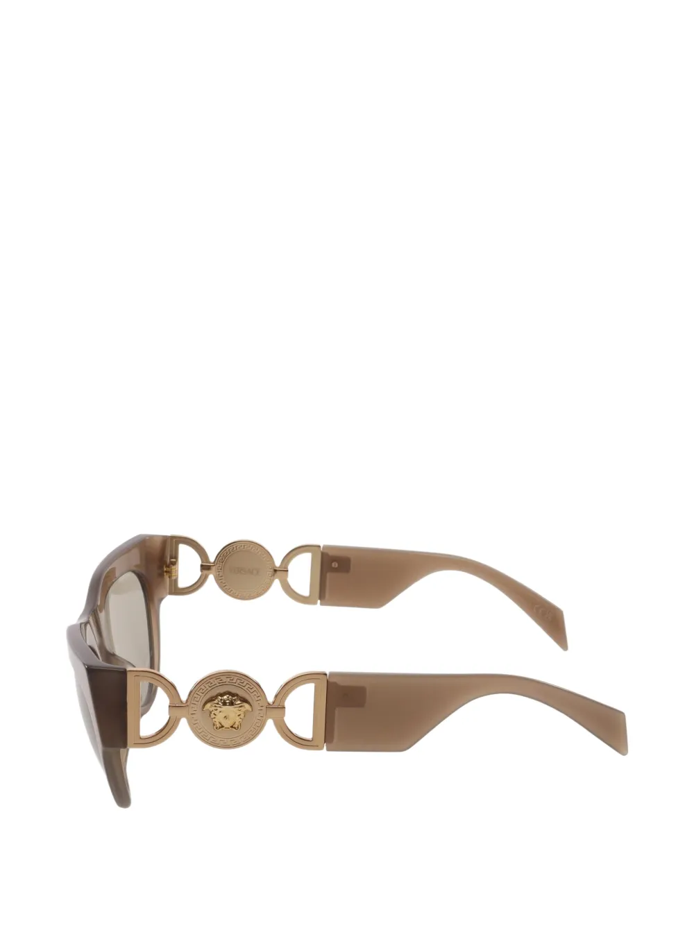 Versace Pre-owned 2010s Medusa Greca Cat-eye Frame Sunglasses in Brown, view 3