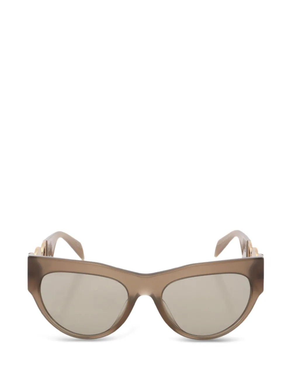 Versace Pre-owned 2010s Medusa Greca Cat-eye Frame Sunglasses in Brown