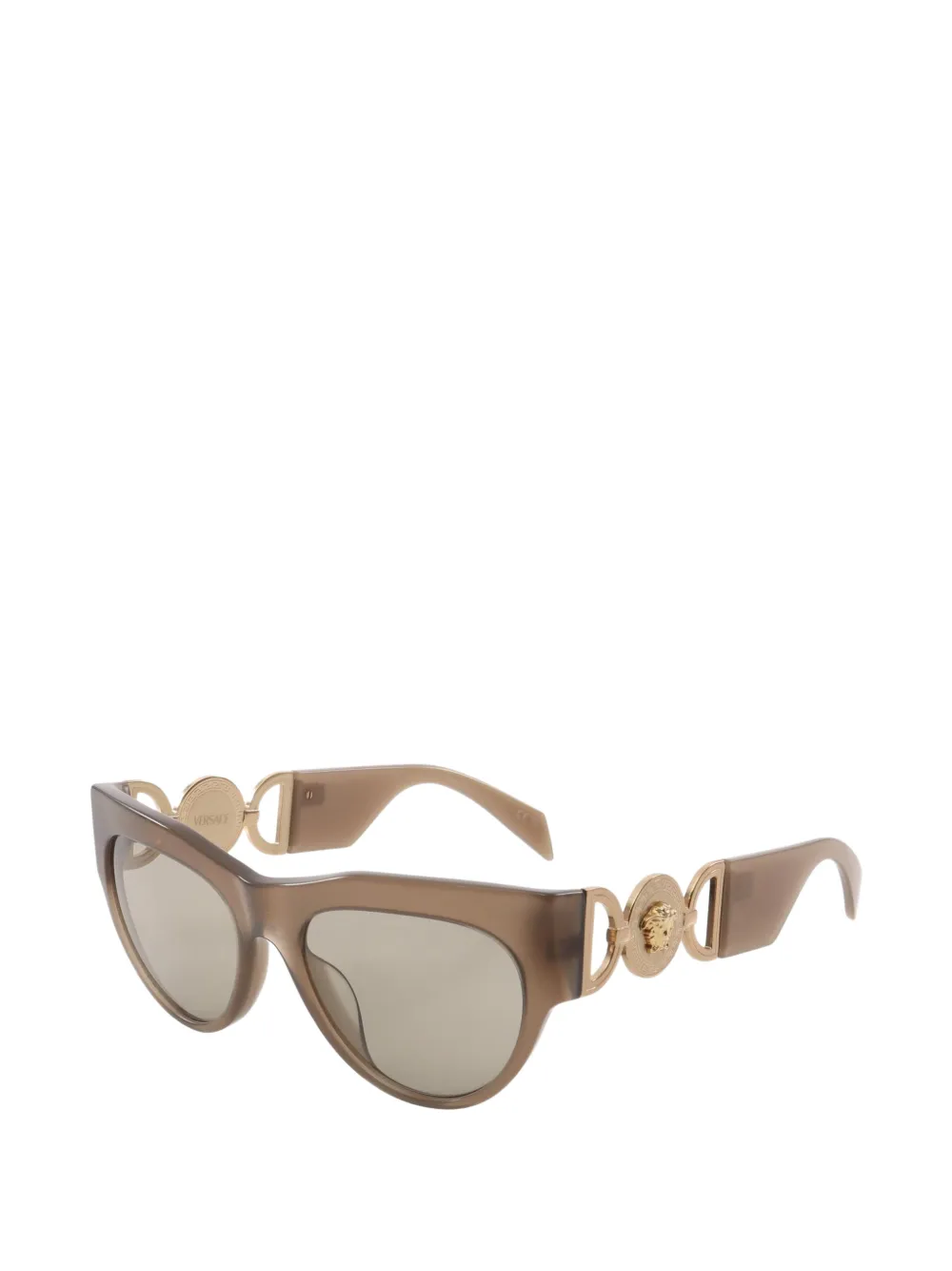 Versace Pre-owned 2010s Medusa Greca Cat-eye Frame Sunglasses in Brown, view 2