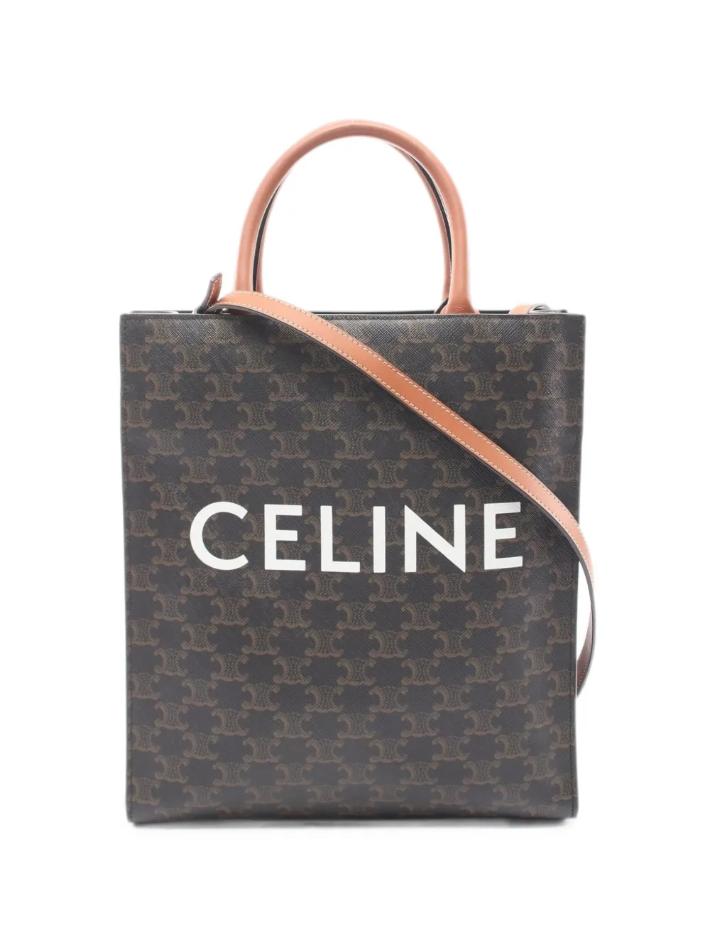 Celine Pre-Owned 2010s Triomphe logo-print tote bag - Marrone