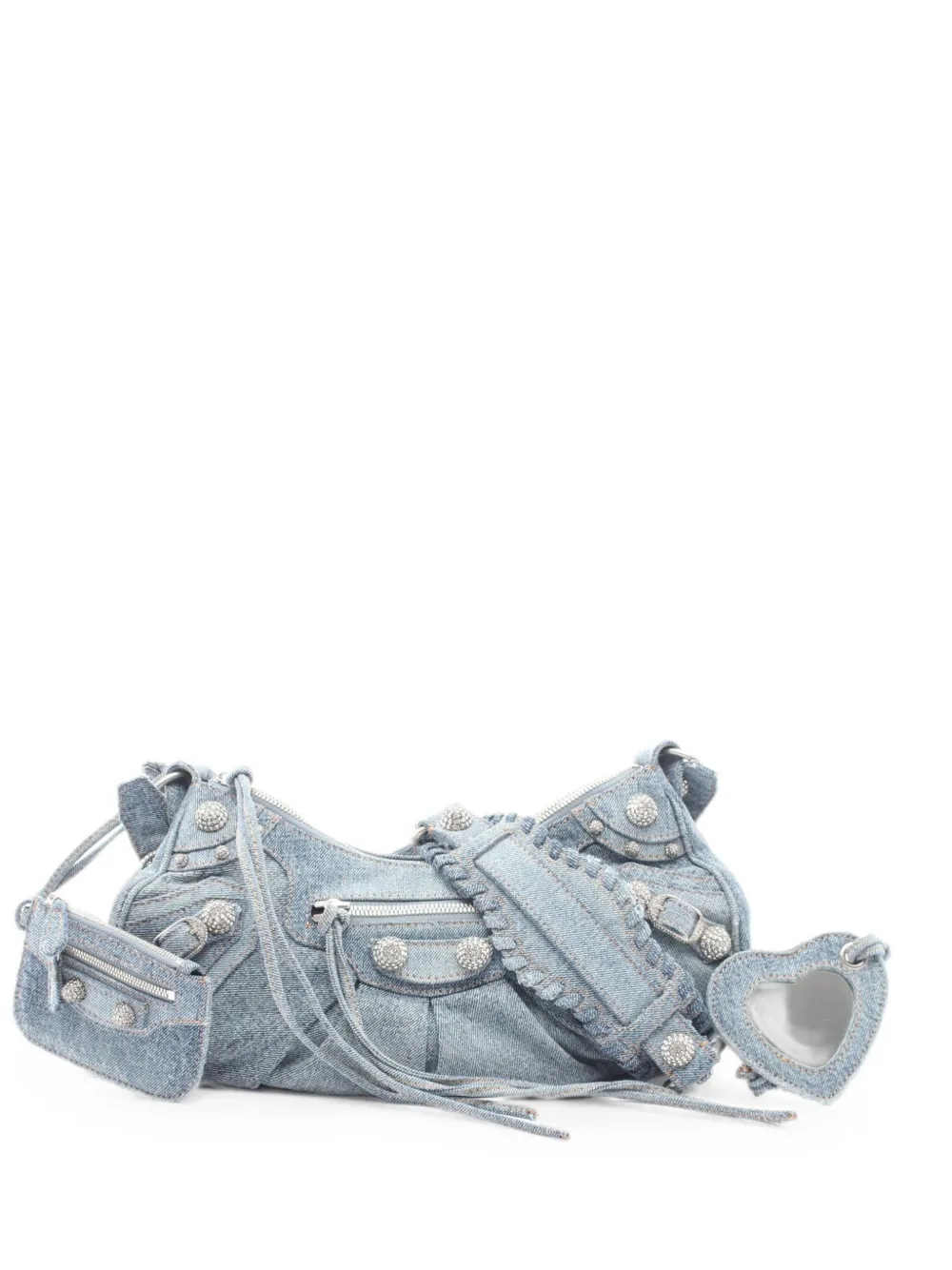Balenciaga Pre-Owned 2010s Le Cagole rhinestone-embellished shoulder bag - Blu