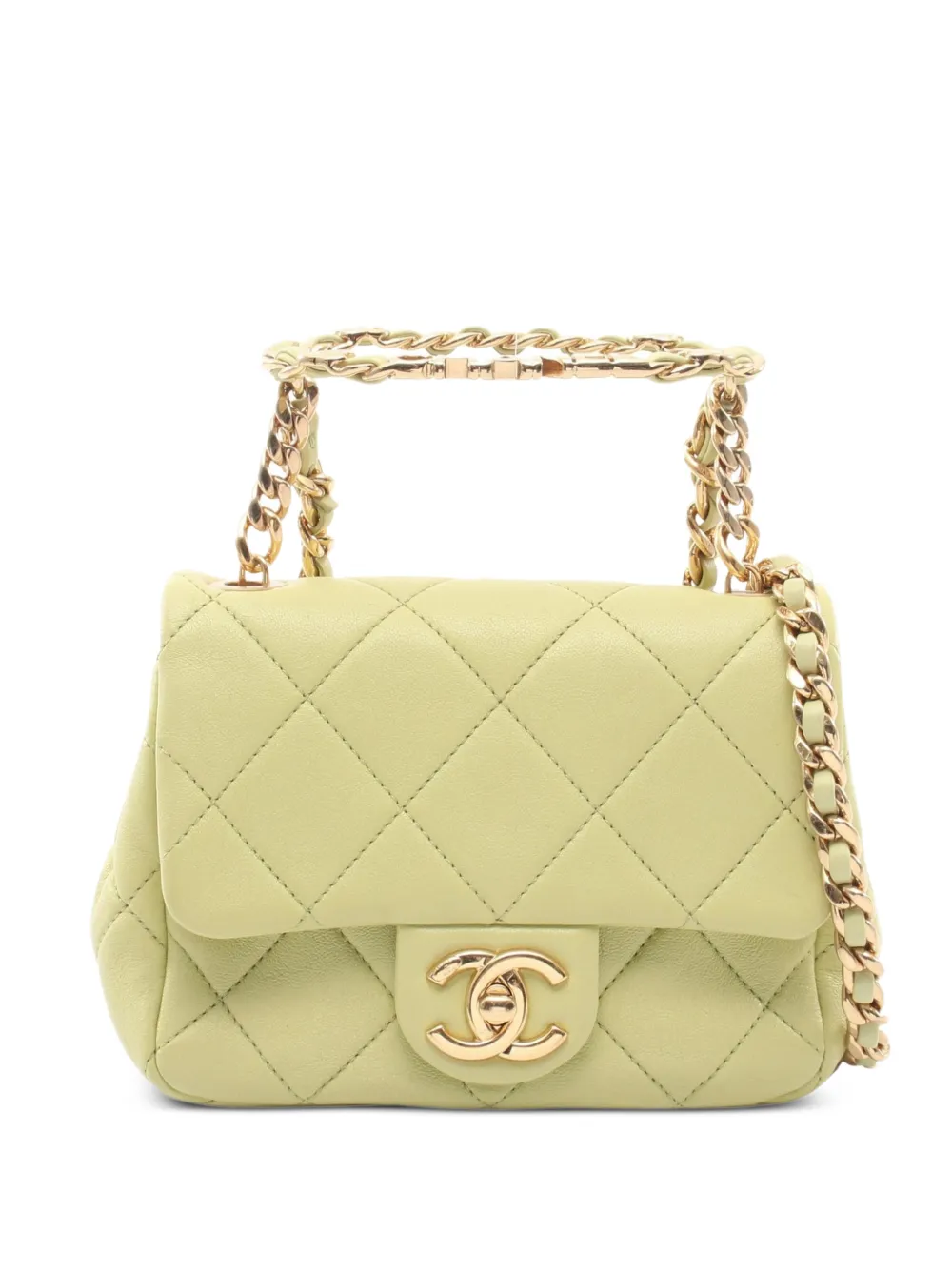 CHANEL Pre-Owned mini Matelassé leather cross body bag - Verde